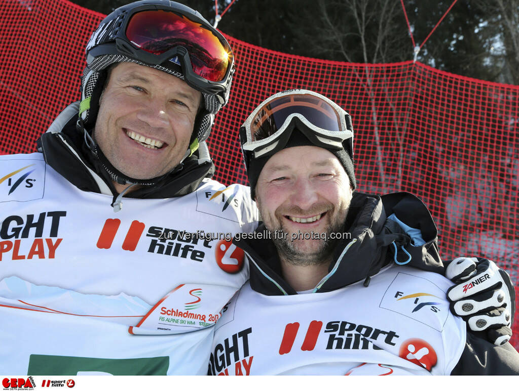 Armin Assinger und Kjetil Andre Aamodt. Foto: GEPA pictures/ Hans Simonlehner, © GEPA/Sporthilfe (10.02.2013) 