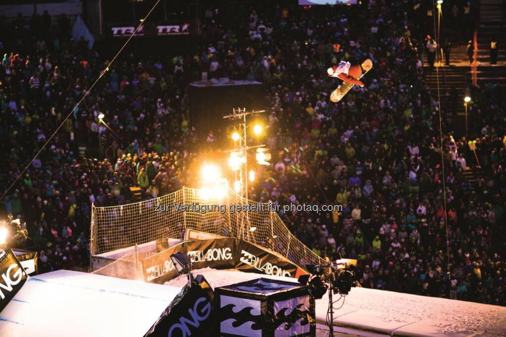 Innsbruck Tourismus: Air + Style Innsbruck presented by Opel: Snowboardevent der Spitzenklasse mit Top-Music-Act: 16. und 17.1.2015: Contest, Family Day und Skate Action als Draufgabe, © Aussendung (08.01.2015) 