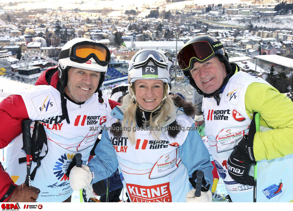 Bernhard Russi, Renate Goetschl und Franz Klammer. Foto: GEPA pictures/ Hans Simonlehner, © GEPA/Sporthilfe (10.02.2013)