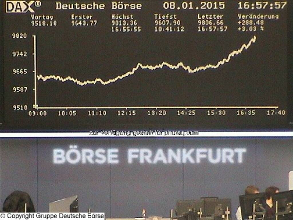 DAX Auf http://www.boerse-frankfurt.de können Sie übrigens einen Live-Blick auf die #DAX Tafel werfen.  Source: http://facebook.com/DeutscheBoerseAG (09.01.2015) 