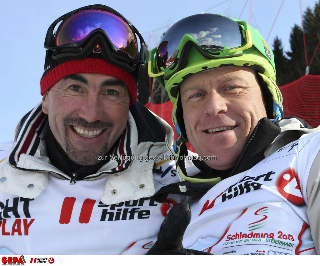 Luc Alphand und Didier Cuche. Foto: GEPA pictures/ Hans Simonlehner, © GEPA/Sporthilfe (10.02.2013) 