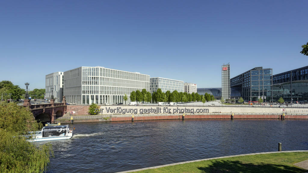 CA Immo vermietet rd. 4.000 m2 in Berlin - Kennedy Haus, Fotomontage mit Blick über die Spree (Bild: bünck+fehse visualisierung und animationsdesign gmbh) , © Aussendung (15.01.2015) 