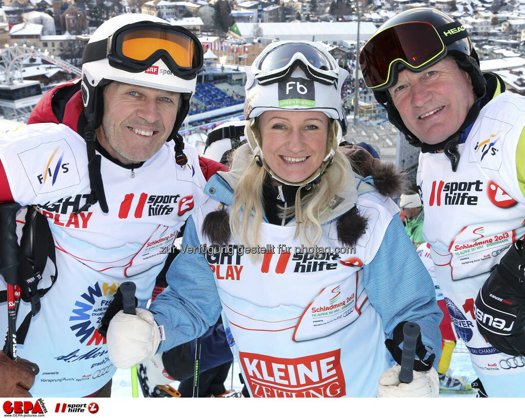 Bernhard Russi, Renate Goetschl und Franz Klammer. Foto: GEPA pictures/ Hans Simonlehner, © GEPA/Sporthilfe (10.02.2013)