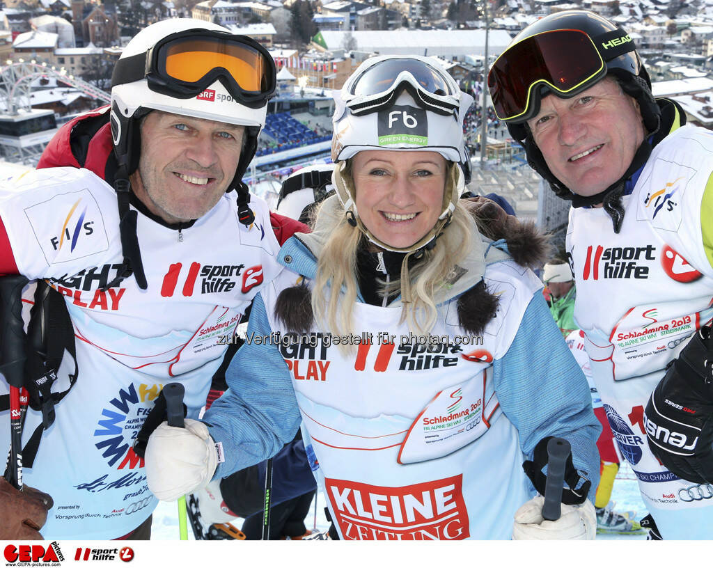 Bernhard Russi, Renate Goetschl und Franz Klammer. Foto: GEPA pictures/ Hans Simonlehner, © GEPA/Sporthilfe (10.02.2013) 