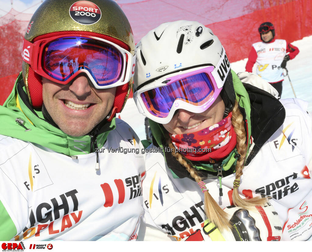 Hans Knauss und Janica Kostelic. Foto: GEPA pictures/ Hans Simonlehner, © GEPA/Sporthilfe (10.02.2013) 