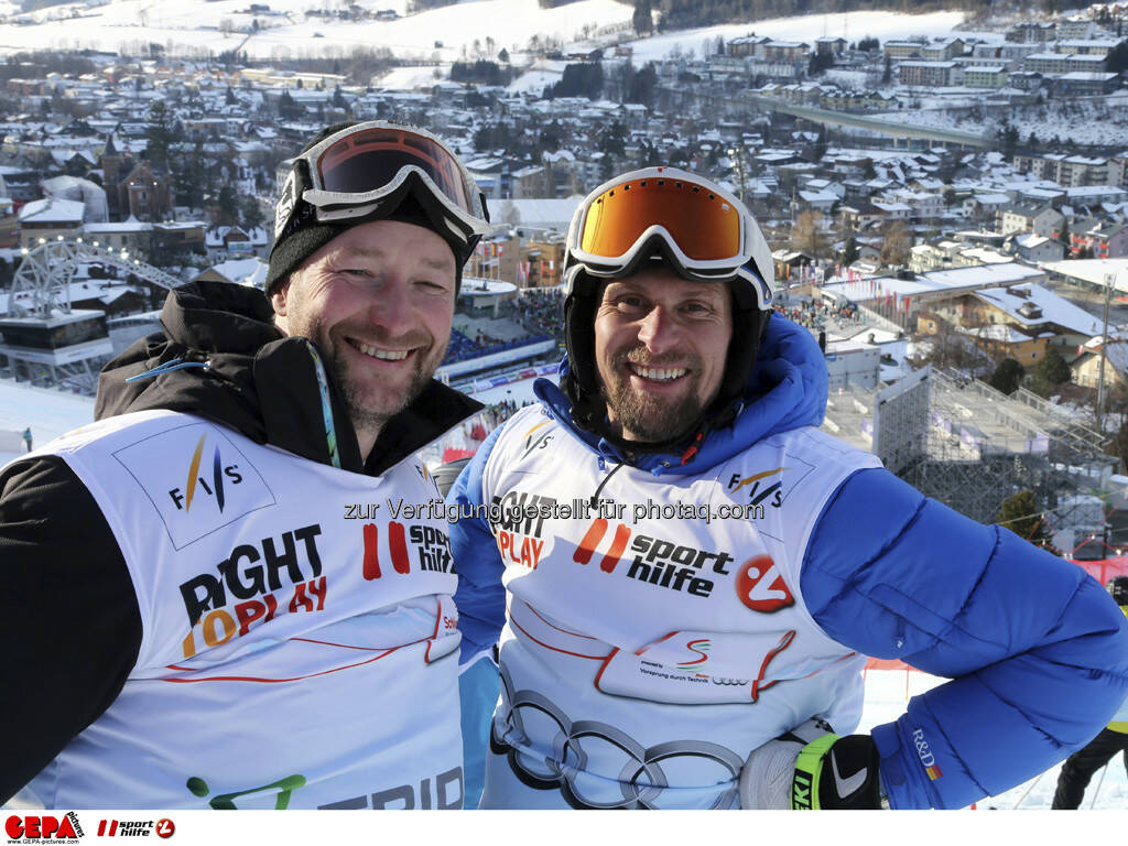 Kjetil Andre Aamodt und Marco Buechel. Foto: GEPA pictures/ Hans Simonlehner, © GEPA/Sporthilfe (10.02.2013) 