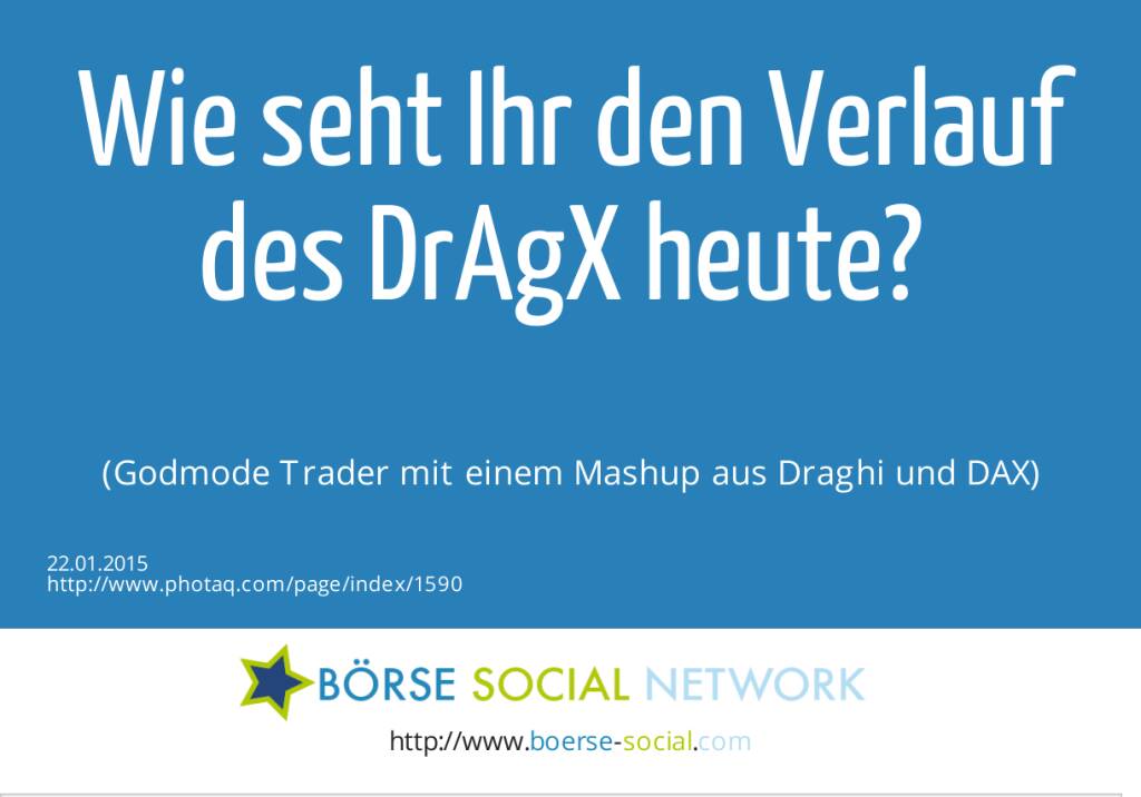 Wie seht Ihr den Verlauf des DrAgX heute? (Godmode Trader mit einem Mashup aus Draghi und DAX) (22.01.2015) 