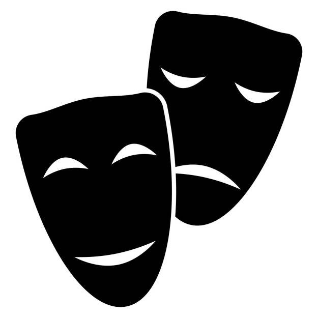 Gegenteil, lachen, weinen, Freude, Trauer, http://www.shutterstock.com/de/pic-240930859/stock-vector-facial-mask-symbol.html, © www.shutterstock.com (25.01.2015) 