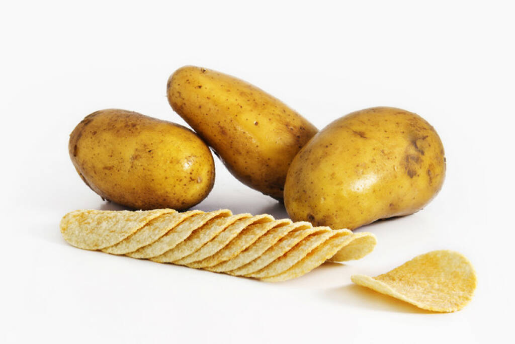 Gegenteil, dick und dünn, Kartoffeln, Chips, Erdäpfel, http://www.shutterstock.com/de/pic-246672460/stock-photo-fresh-potato-with-slice.html, © www.shutterstock.com (25.01.2015) 
