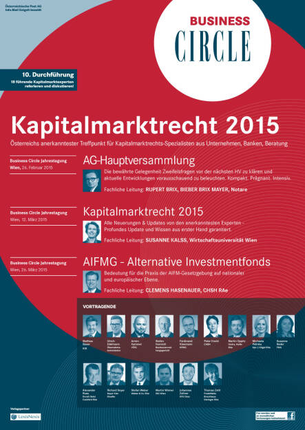 AG-Hauptversammlung Kapitalmarktrecht 2015 AIFMG - Alternative Investmentfonds, Rupert Brix, Susanne Kalss, Clemens Hasenauer (26.01.2015) 