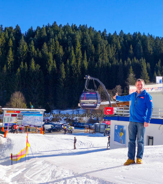 Klaus Exenberger - Geschäftsführer der Bergbahnen in Ellmau: SkiWelt Wilder Kaiser-Brixental Marketing GmbH: 23 Mio & 960 Tonnen Stahl für die neue Hartkaiserbahn in der SkiWelt Ellmau, © Aussender (05.02.2015) 