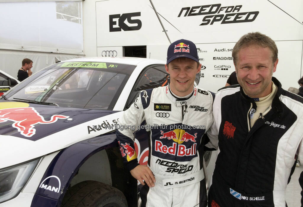 DTM-Champion Matthias Ekström und Grip-Rallyeprofi Niki Schelle, RTL II: Grip - Das Motormagazin: Rallyecross-Duell mit Matthias Ekström, © Aussendung (06.02.2015) 