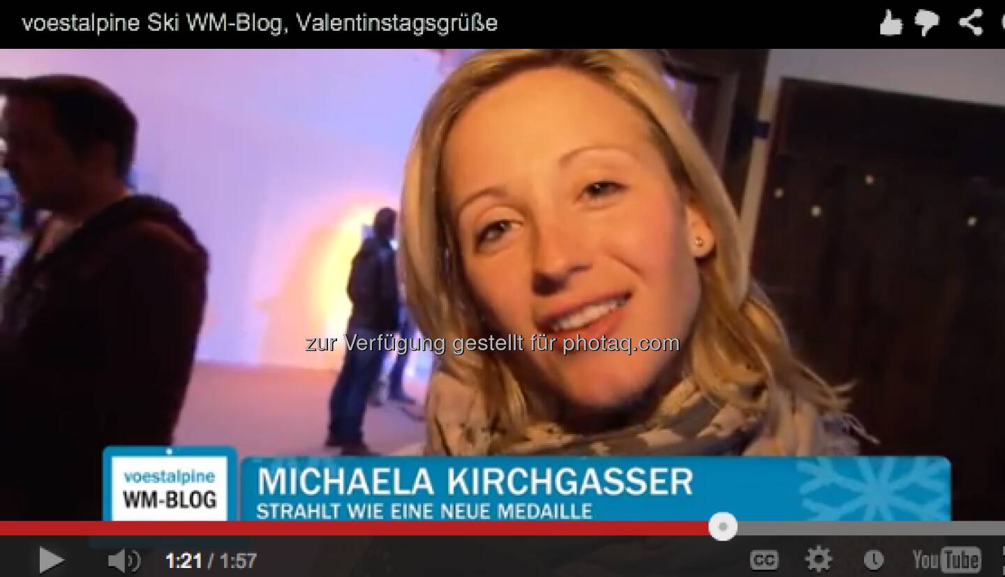Michaela Kirchgasser mit Valentinstags-Grüssen http://voestalpine-wm-blog.at/2013/02/14/liebesgefluster-in-schlaming/#.URz8B47aK_Q