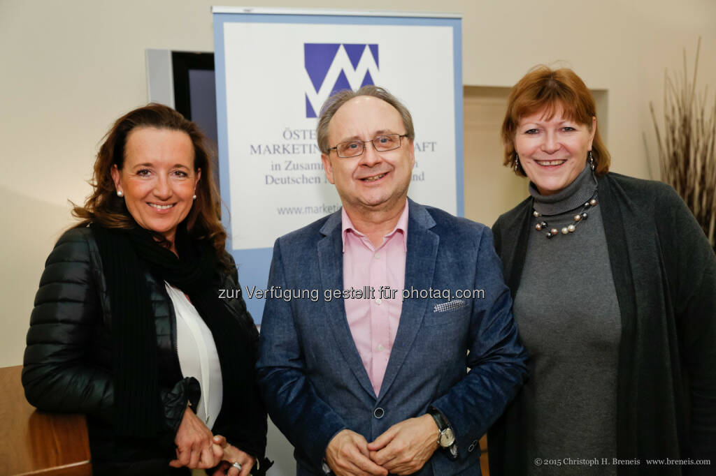 Barbara Fortshuber, Peter Drobil, Gabriele Stanekt: Der Song Contest schon jetzt ein Besuchermagnet – volles Haus bei der ÖMG-Business lounge, © Österreichische Marketing-Gesellschaft (20.02.2015) 