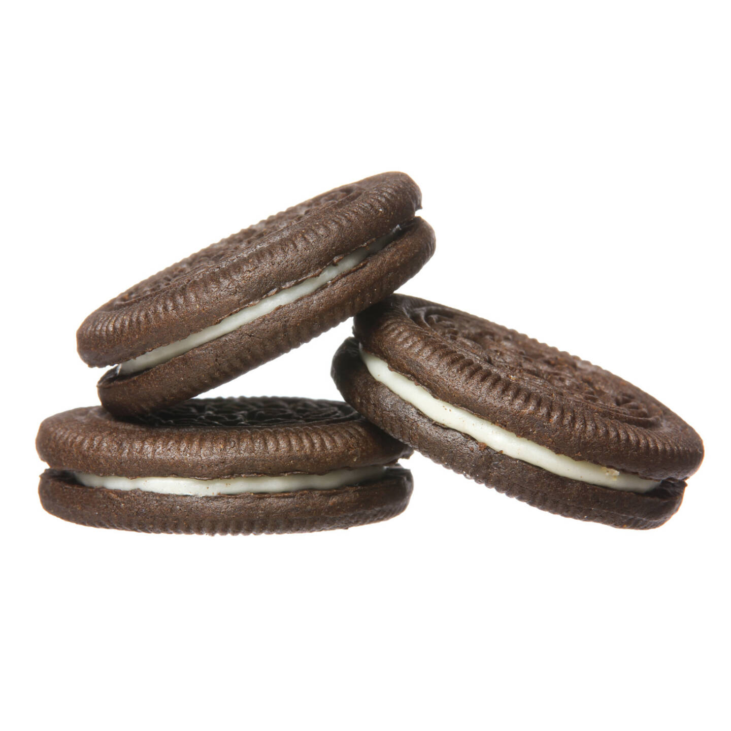 Kekse, drei, Oreo - http://www.shutterstock.com/de/pic-151592543/stock-photo-chocolate-cookies-with-cream-filling-isolated-on-white-background.html