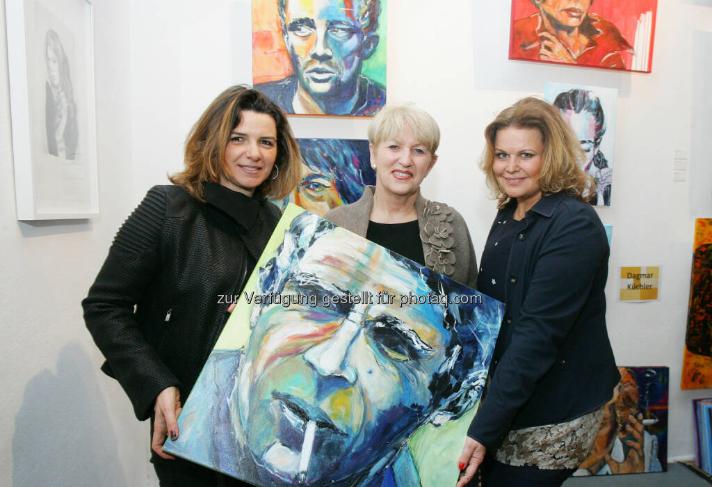 Sylvia Tuczka, Metropolitain Art Club (Vorstand), Maria Rauch-Kallat, Ehrenschutz über die MAF und Ursula Tuczka, Metropolitain Art Club (Vorstand, Gründerin) bei der Eröffnung der MAF: Metropolitain Art Club: Metropolitain Art Fair (MAF) eröffnet, © Aussendung (28.02.2015) 