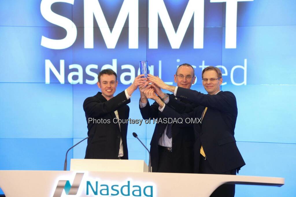 Summit Therapeutics PLC rang the Nasdaq Closing Bell $SMMT  Source: http://facebook.com/NASDAQ (06.03.2015) 