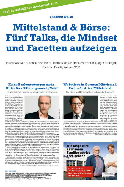 Fachheft 30 - Mittelstand & Börse: Fünf Talks, die Mindset und Facetten aufzeigen (06.03.2015) 