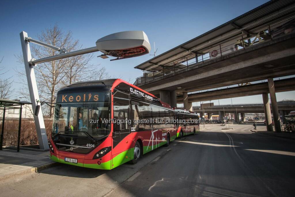 Elektro-Hybridbuslinie in Stockholm mit Ladetechnik von Siemens., © Aussendung (17.03.2015) 