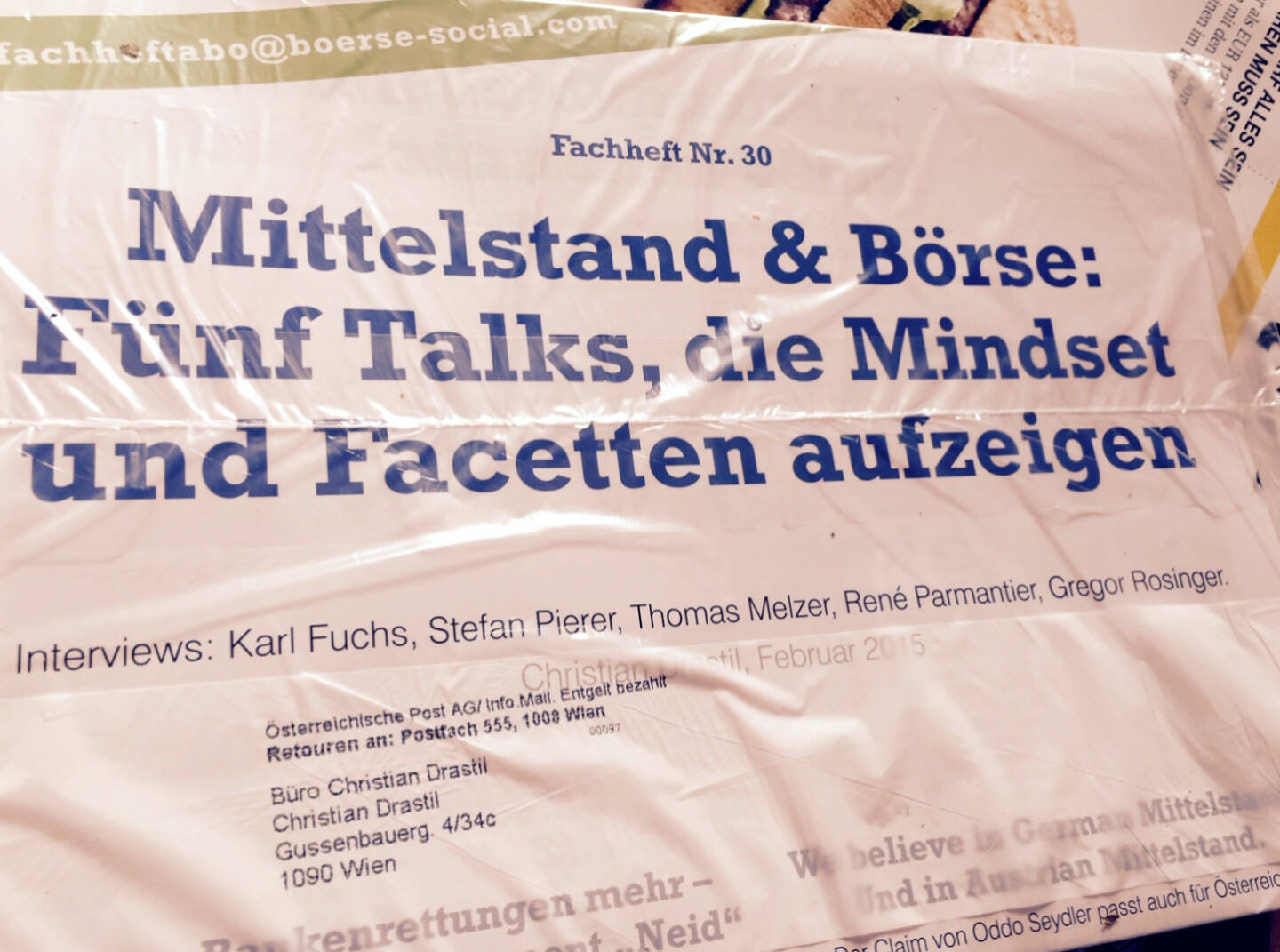Das Fachheft per Post bekommen, Abovarianten unter fachheftabo@boerse-social.com anfragbar