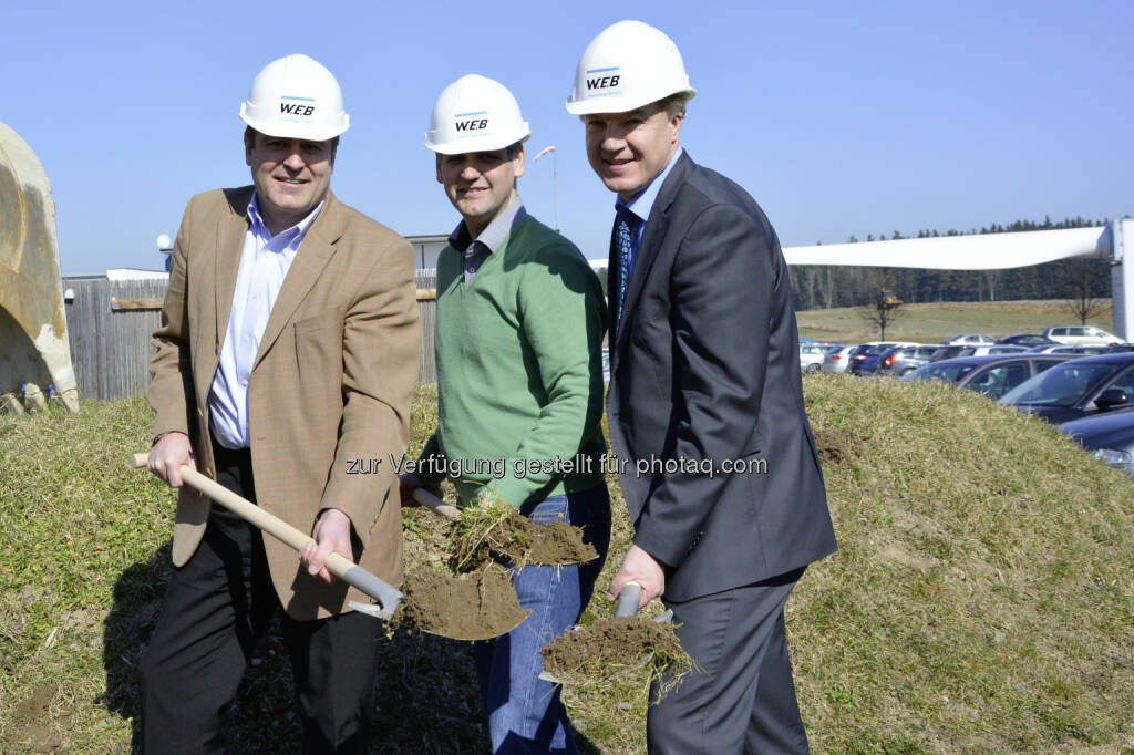 Frank Dumeier (COO), Andreas Dangl (CEO), Michael Trcka (CFO): W.E.B investiert weiterhin im Waldviertel, © Aussendung (19.03.2015) 