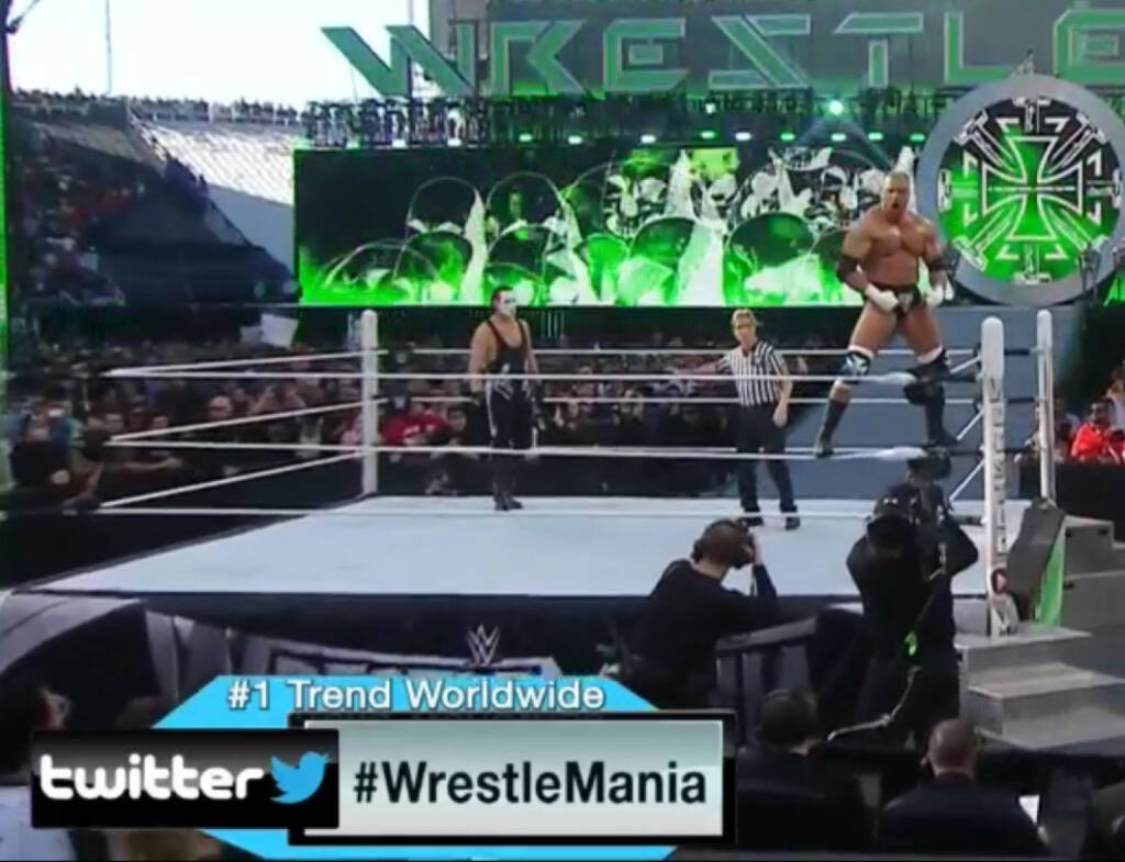 Sting vs. Triple H: WWE war rund um Wrestlemania 31 der #1 Trend weltweit bei Twitter, © Aussendung (30.03.2015) 