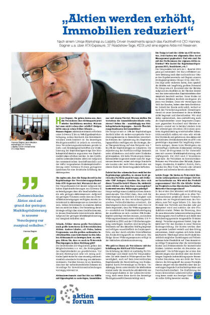 Fachheft 31 - „Aktien werden erhöht, Immobilien reduziert“, Uniqa CIO Hannes Bogner (07.04.2015) 