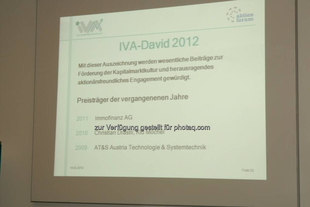 IVA-David 2013, © IVA (20.02.2013) 