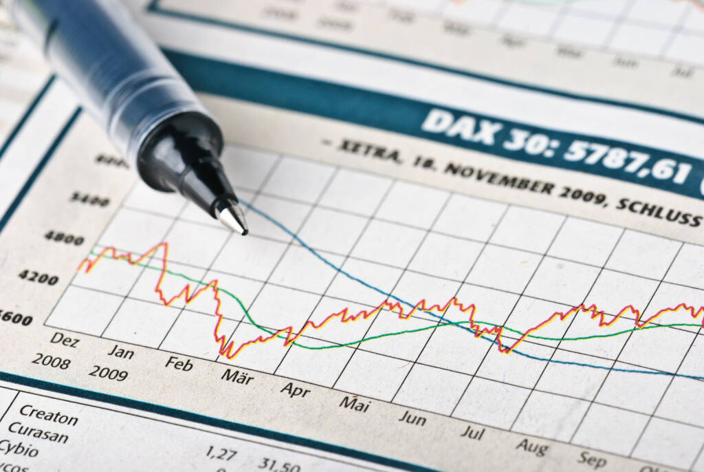 DAX 30, Kurse, Chart, Kugelschreiber http://www.shutterstock.com/de/pic-42667519/stock-photo-financial-market.html, © www.shutterstock.com (17.04.2015) 