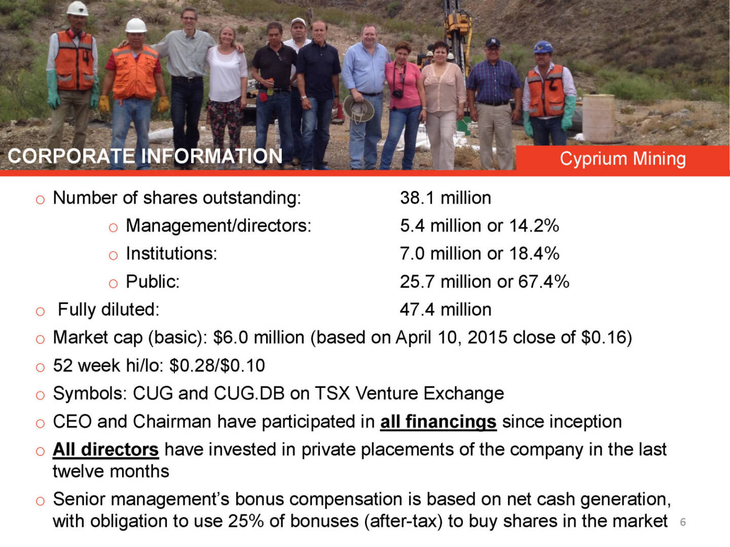 Corporate Information Cyprium Mining