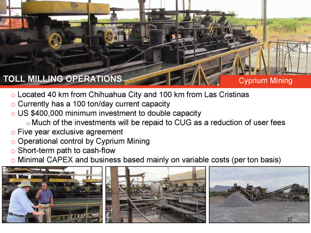 Toll milling operations Cyprium Mining (26.04.2015) 
