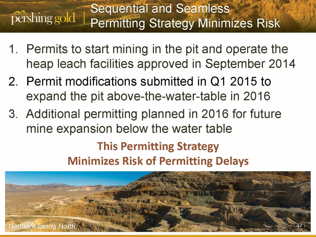 Sequential and seamless permitting strategy minimizes risk - Pershing Gold (26.04.2015) 