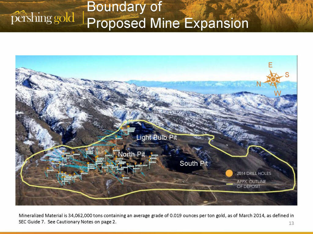Boundary of proposed mine expansion - Pershing Gold (26.04.2015) 