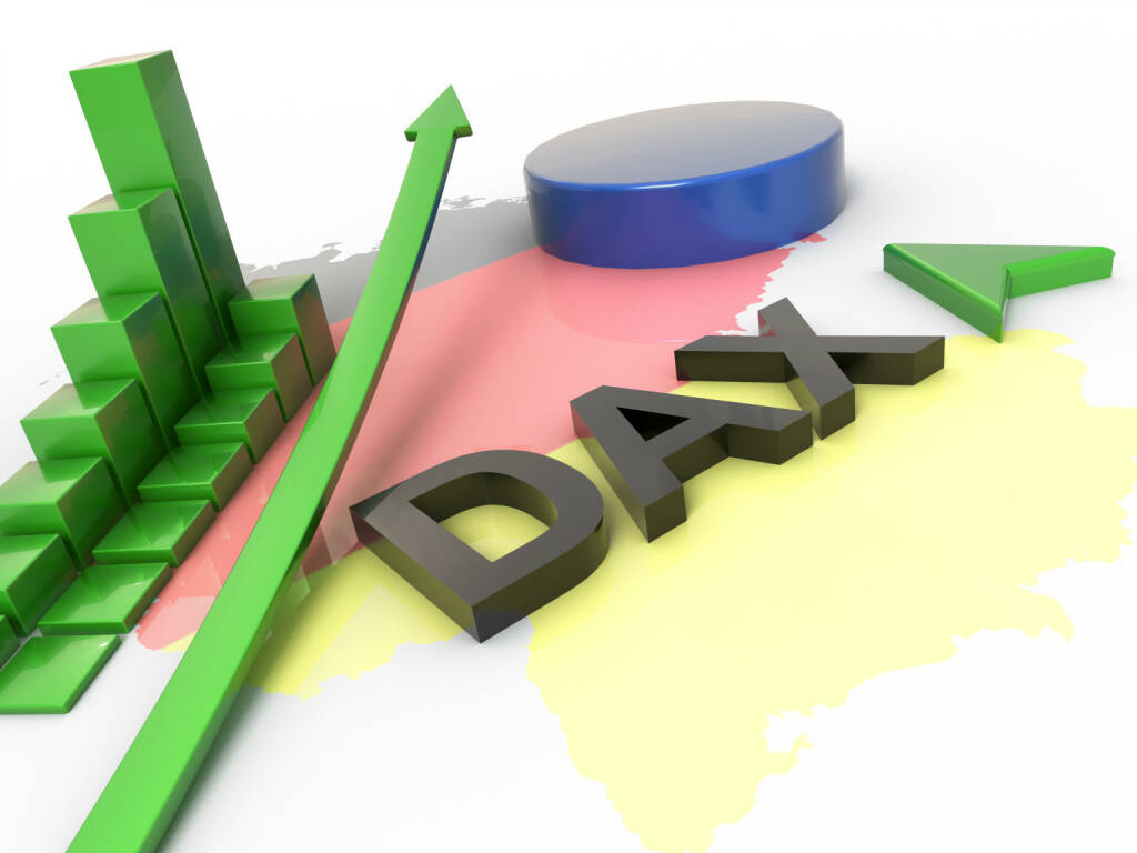 DAX, steigend, grün, http://www.shutterstock.com/de/pic-246823132/stock-photo-dax-reflation-d-concept.html, © www.shutterstock.com (30.04.2015) 