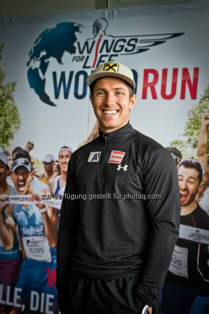 Marcel Hirscher poses for a portrait before the start at Wings for Life World Run in St. Poelten, Austria on May, 3rd 2015. // Mirja Geh for Wings for Life World Run // Please go to www.redbullcontentpool.com for further information. // , © © Red Bull Media House (04.05.2015) 