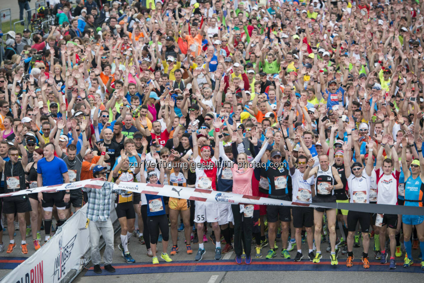 Participants celebrate during the Wings for Life World Run in lower Austria, Austria on May 3, 2015 // Philipp Schuster for Wings for Life World Run //Please go to www.redbullcontentpool.com for further information. // 