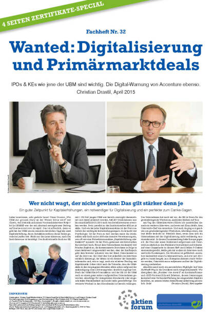 Fachheft 32 - Wanted: Digitalisierung und Primärmarktdeals (06.05.2015) 