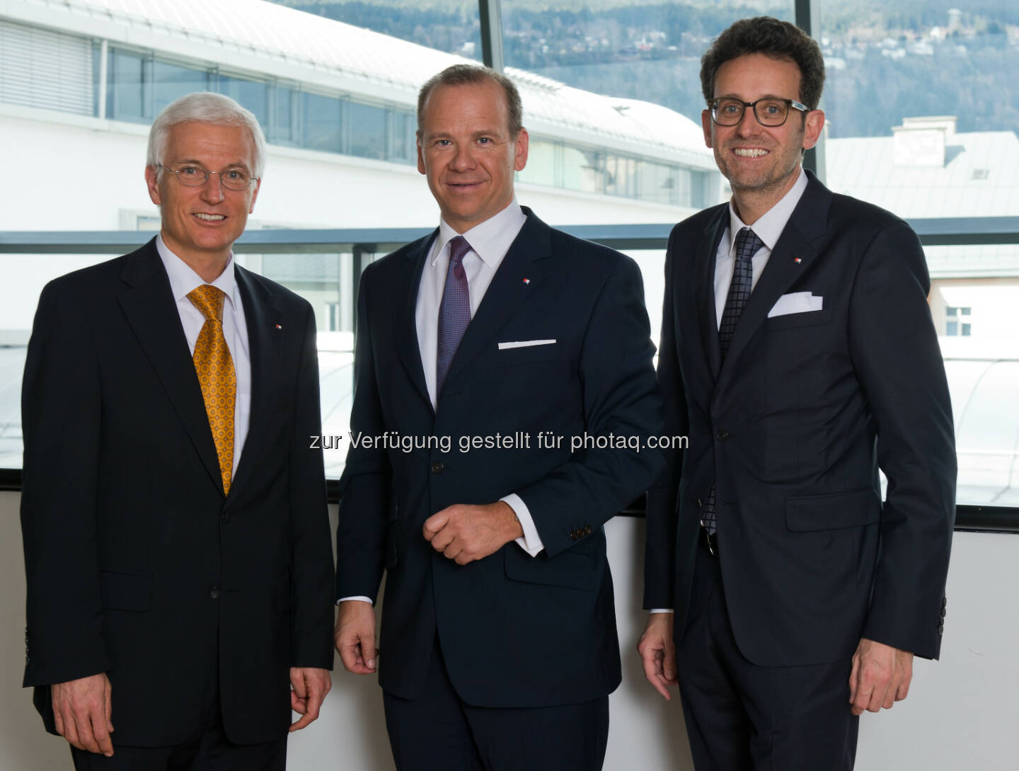 Matthias Moncher, Peter Gaugg und Gerhard Burtscher (v.l.n.r., BTV Vorstände ) - Vertrauen in die BTV steigt weiter (Bild: Martin Vandory)