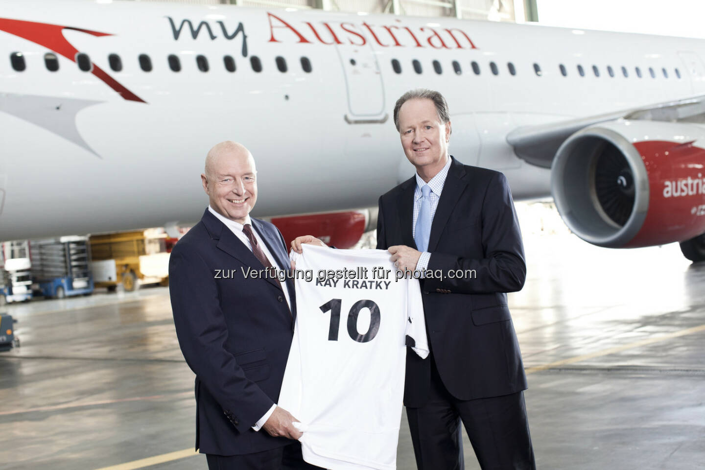 Kay Kratky und Jaan Albrecht, zukünftiger and scheidender CEO (Bild: Austrian Airlines - Pauty)