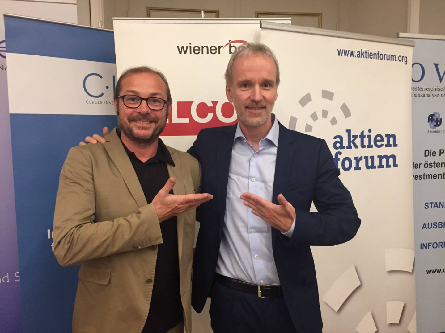 Richard Tanzer, Christian Drastil - Ex-WirtschaftsBlatt-Kollegen beim Wiener Börsepreis