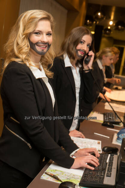 Verkehrsbüro Group: Austria Trend Hotels für Toleranz: Mitarbeiter und Gäste tragen Conchita-Bart, © Aussender (21.05.2015) 