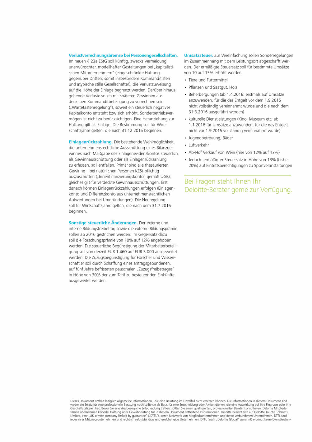 Deloitte Steuerreform 2015: Sonderausgaben, Lohn- & Einkommensteuer, Seite 2/2, komplettes Dokument unter http://boerse-social.com/static/uploads/file_26_deloitte_steuerreform_2015.pdf
