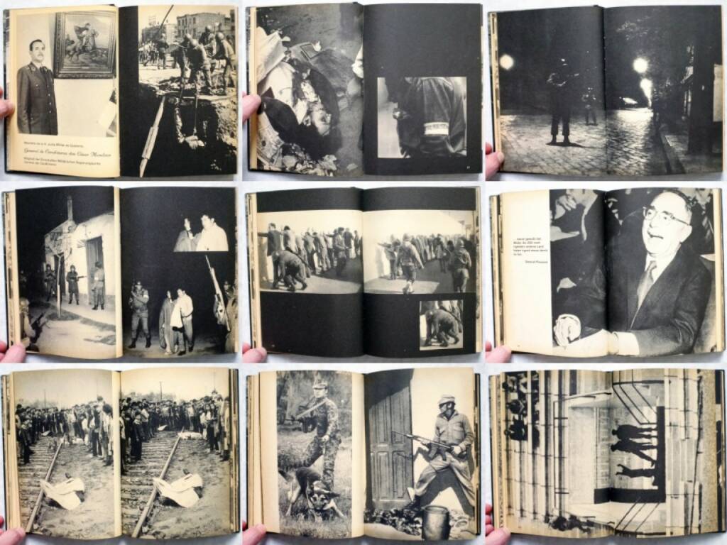 Gerhard Scheumann / Walter Heynowski / Peter Hellmich - Operation Silencio. Chile nach Salvatore Allende, Verlag der Nation 1974, Beispielseiten, sample spreads - http://josefchladek.com/book/gerhard_scheumann_walter_heynowski_peter_hellmich_-_operation_silencio_chile_nach_salvatore_allende, © (c) josefchladek.com (28.05.2015) 