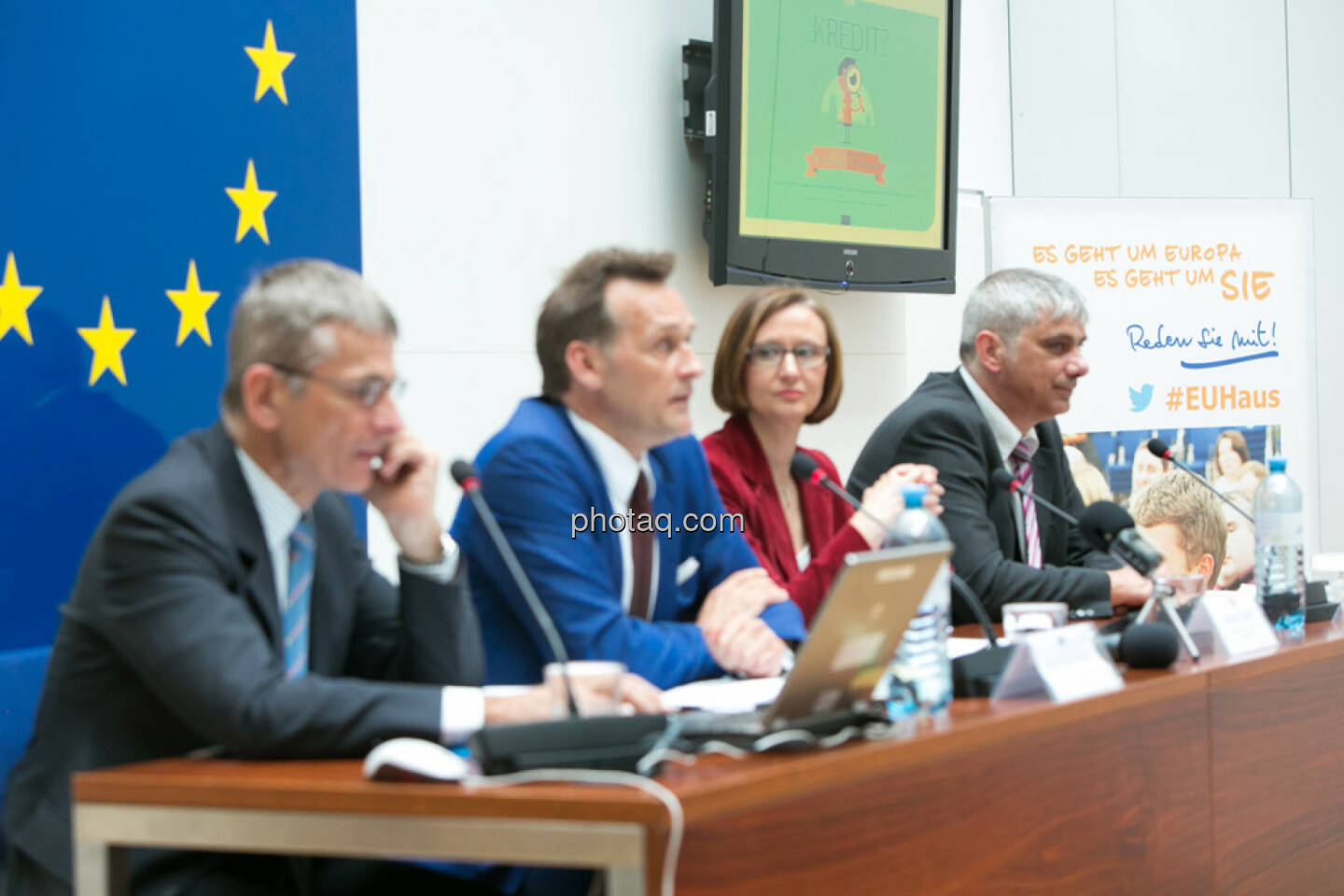 Heinz Miko (EU-Kommission Vertretung in Ö), Johann Sollgruber (Leiter der Vertretung der EU-Kommission in Ö), Gabriele Zgubic (AK Wien), Bernd Lausecker (VKI)