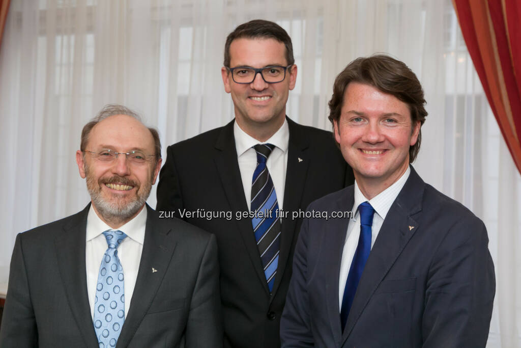 Josef Preissl, Wolfgang Schauer, Gerald Fleischmann, Vorstand Volksbank Wien-Baden: Gerald Fleischmann zum Vorstandsvorsitzenden der Volksbank Wien-Baden bestellt, Credit: Ludwig Schedl/Volksbank Wien-Baden AG, © Aussender (01.06.2015) 