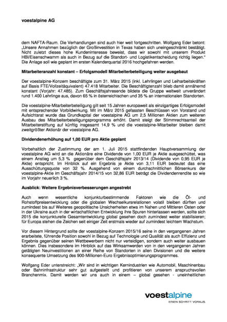 voestalpine mit deutlichem Ergebnissprung im Geschäftsjahr 2014/15, Seite 3/6, komplettes Dokument unter http://boerse-social.com/static/uploads/file_74_voestalpine_gj_201415.pdf (03.06.2015) 