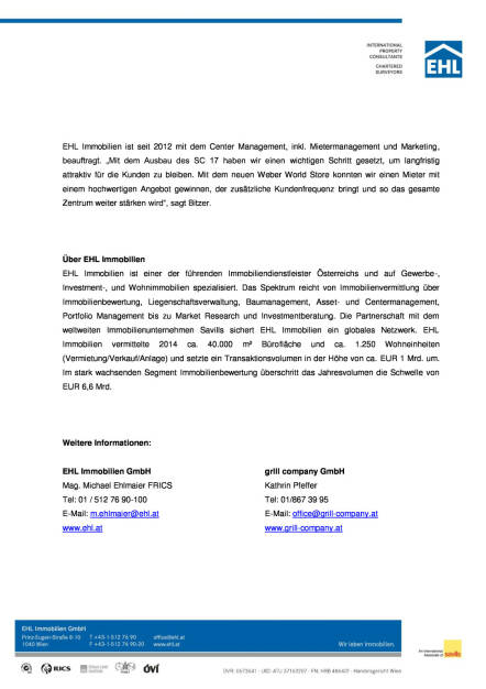 EHL Immobilien: Neuer Großmieter im SC 17, Seite 2/2, komplettes Dokument unter http://boerse-social.com/static/uploads/file_90_ehl_sc_17.pdf (08.06.2015) 