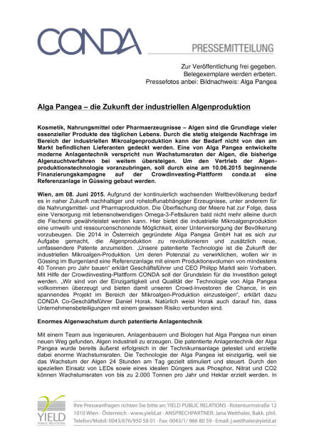 Conda Alga Pangea: Industrielle Algenproduktion, Seite 1/2, komplettes Dokument unter http://boerse-social.com/static/uploads/file_91_conda_alga_pangea.pdf (08.06.2015) 