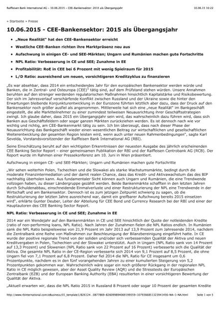 RBI CEE-Bankensektorreport, Seite 1/5, komplettes Dokument unter http://boerse-social.com/static/uploads/file_111_rbi_cee-bankensektorreport.pdf (10.06.2015) 
