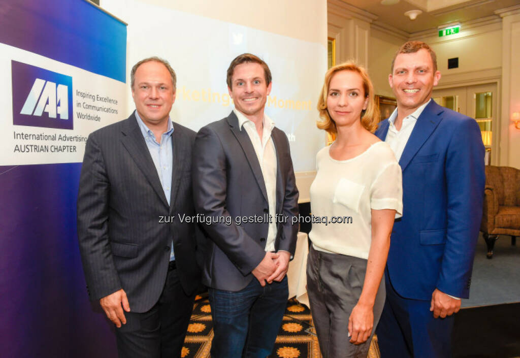 Richard Grasl, Niall Horgan, Antonia Tritthart, Andreas Martin: IAA Business Communication Lunch mit Niall Horgan, (C) ORF, © Aussender (10.06.2015) 